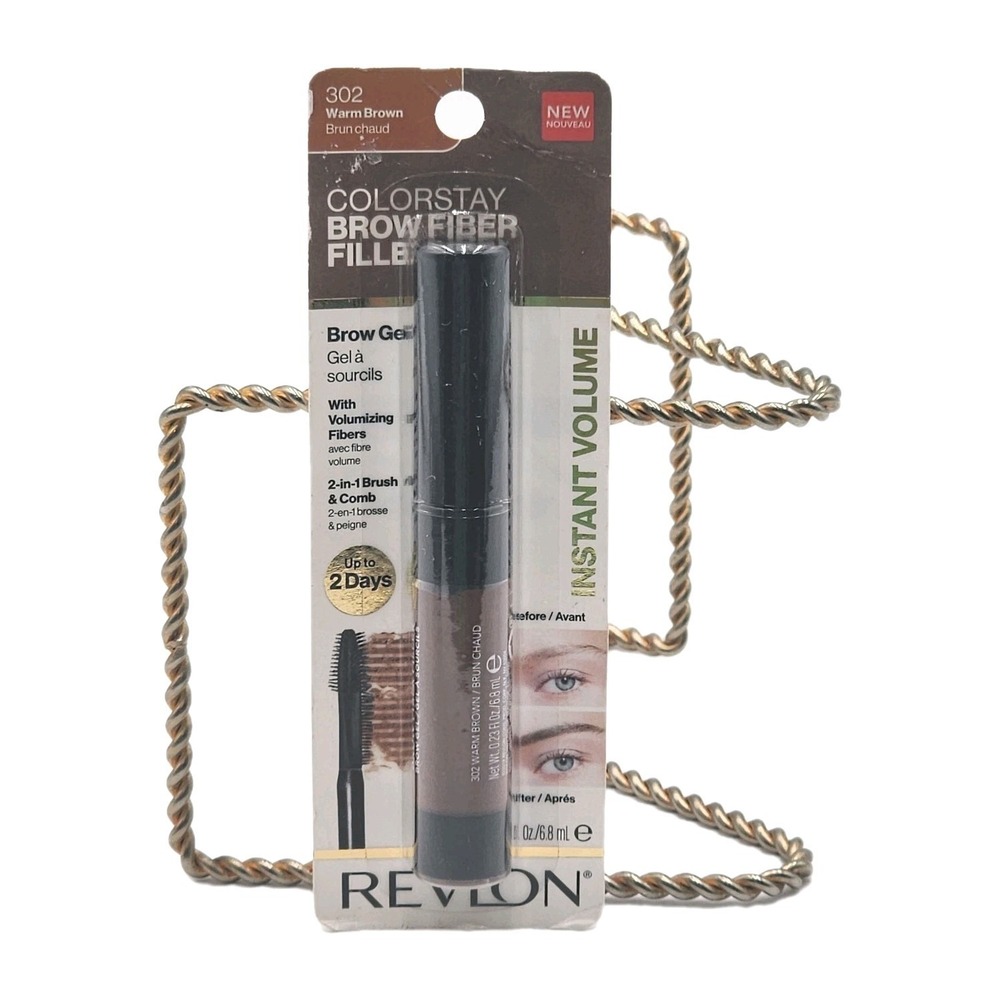 Revlon ColorStay‎ Brow Fiber Filler Warm Brown 302 Volumizing Waterproof New